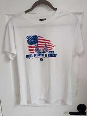 Unknown Brand White 'Red, White & Brew' performance Graphic Tee